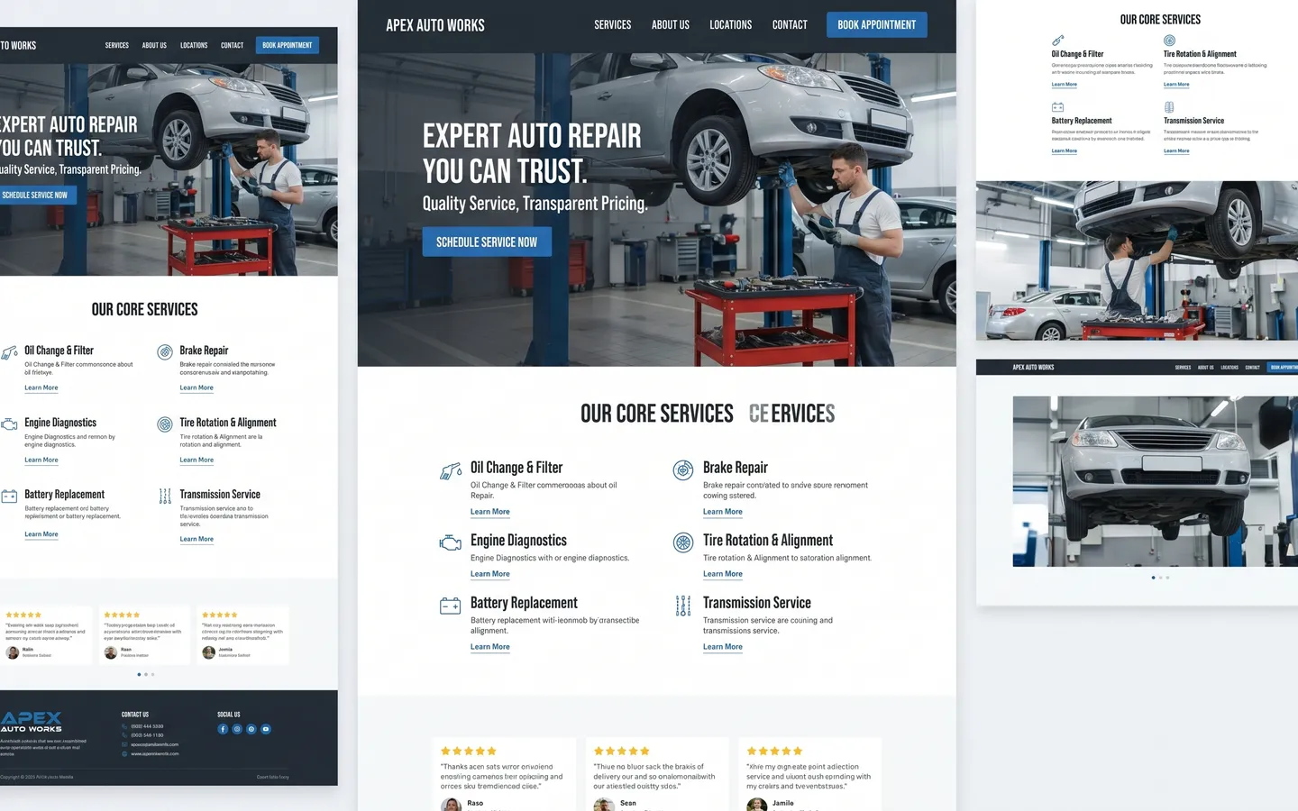 Example Auto Repair website built with AI Marcus