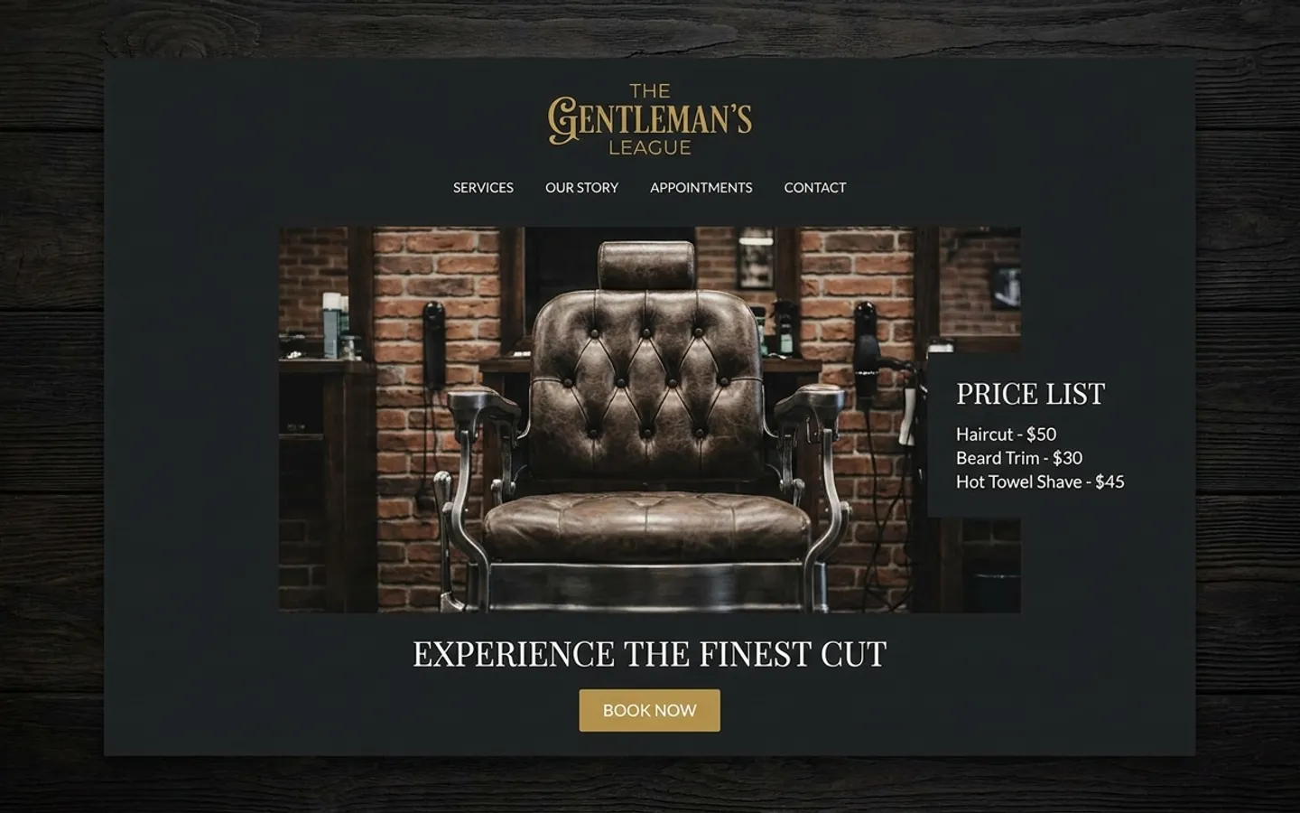 Example Barbershops website built with AI Marcus