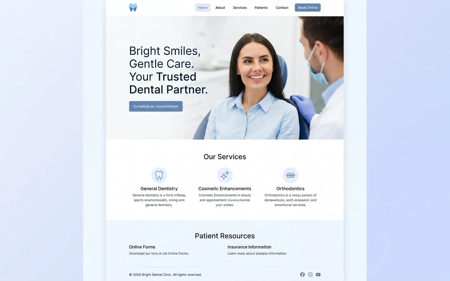 Example Dentists website built with AI Marcus
