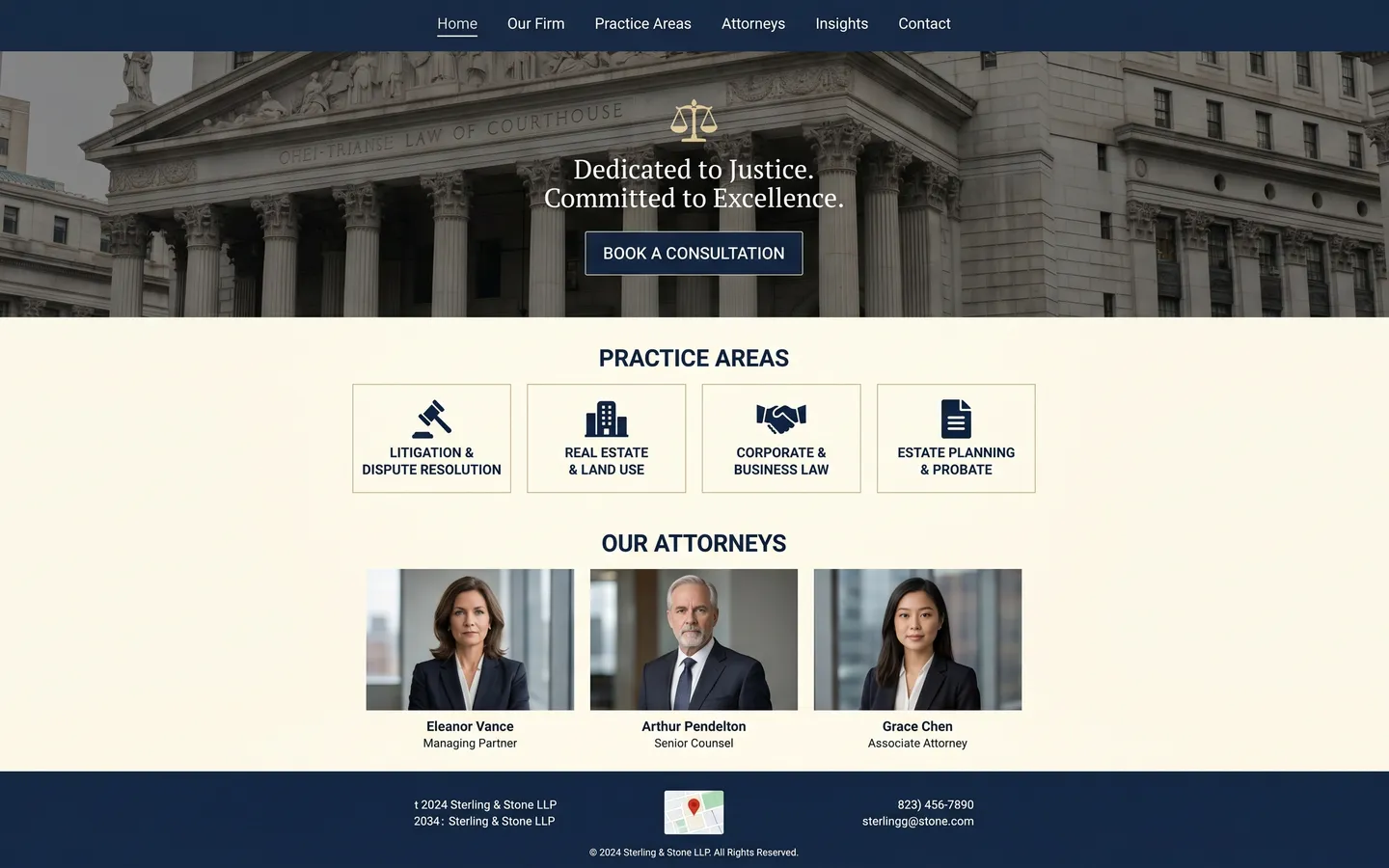 Example Lawyers website built with AI Marcus