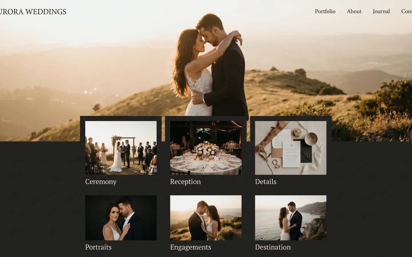 Example Photographers website built with AI Marcus
