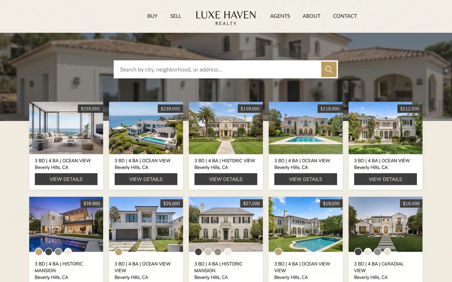 Example Real Estate website built with AI Marcus