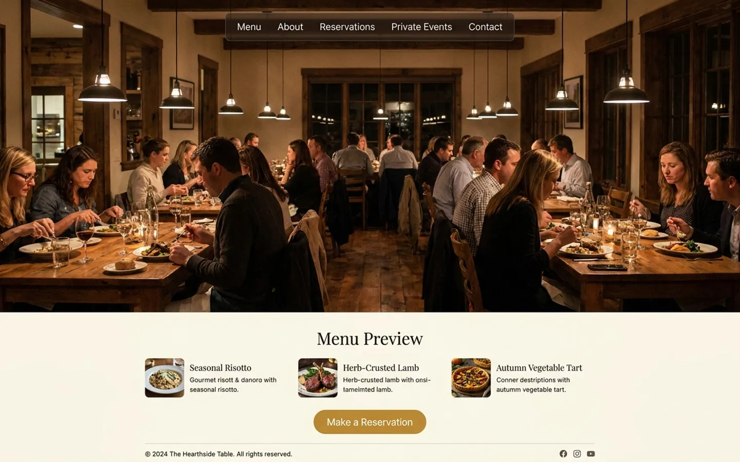 Example Restaurants website built with AI Marcus