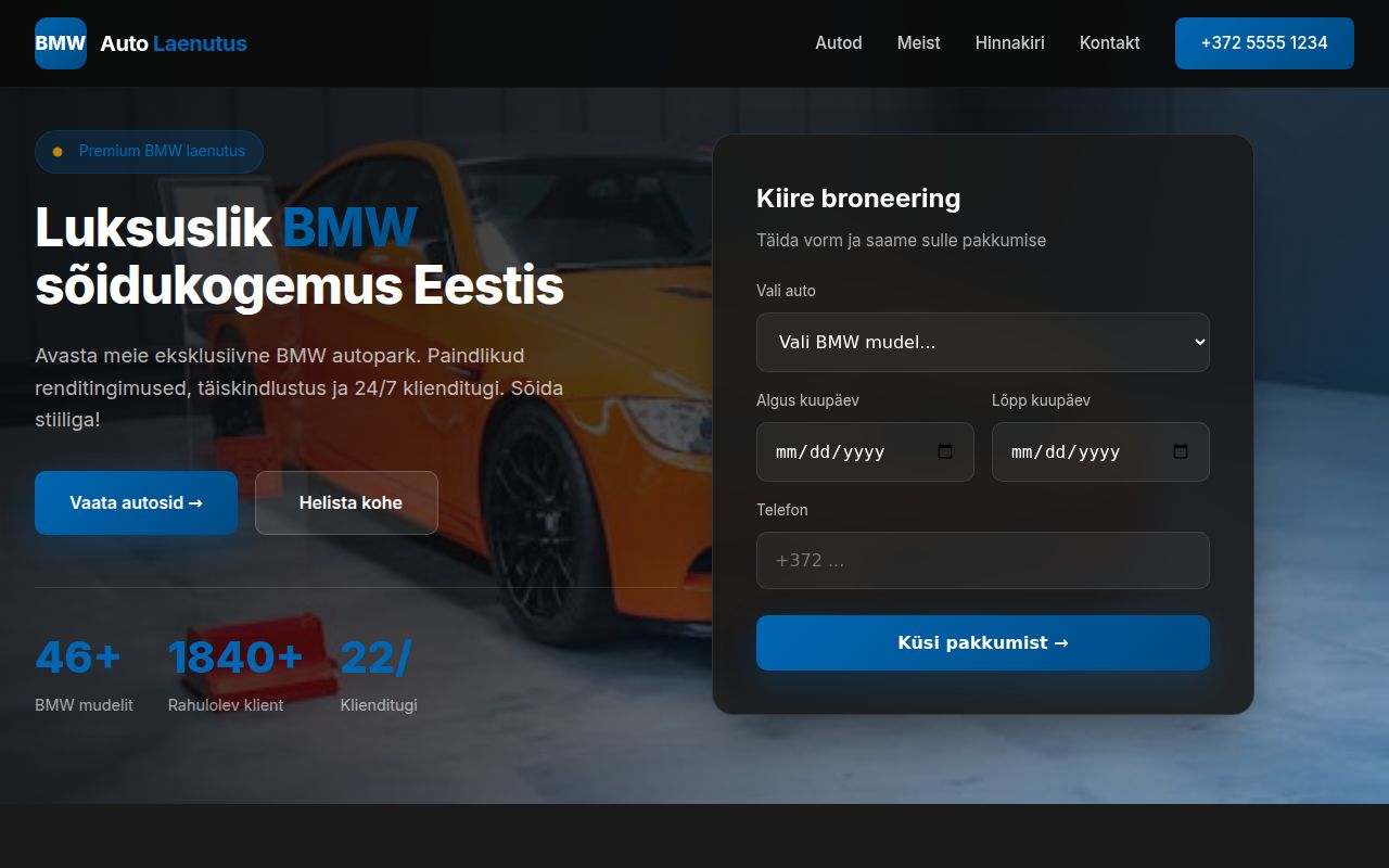 Car rental website built with AI Marcus